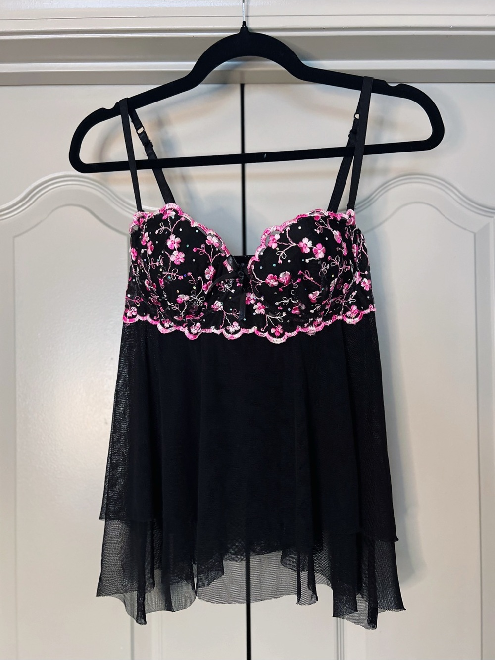 Victoria’s Secret Sexy Little Things Black Babydoll 34C | Y2K Coquette Lingerie